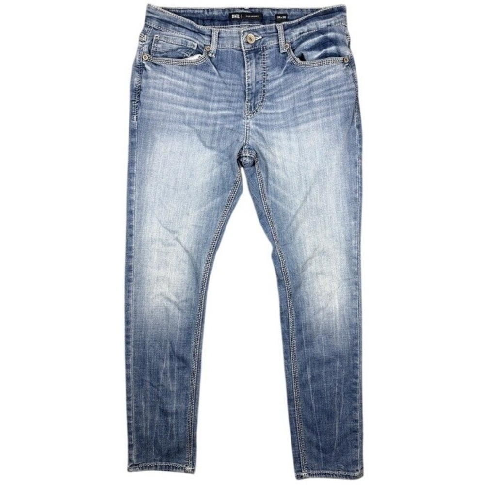 BKE Alec Skinny Jeans Mens 34x30 Light Wash Blue Stretch Coolmax Denim